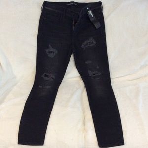 Express black ripped sequin jeans. NWT. Size 8